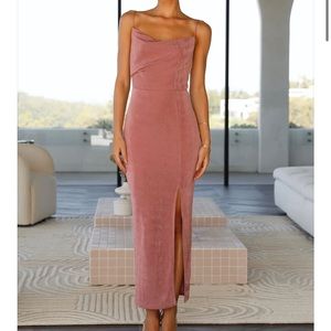 Hello Molly Whats Happening Midi Dress Dusty Pink Size M